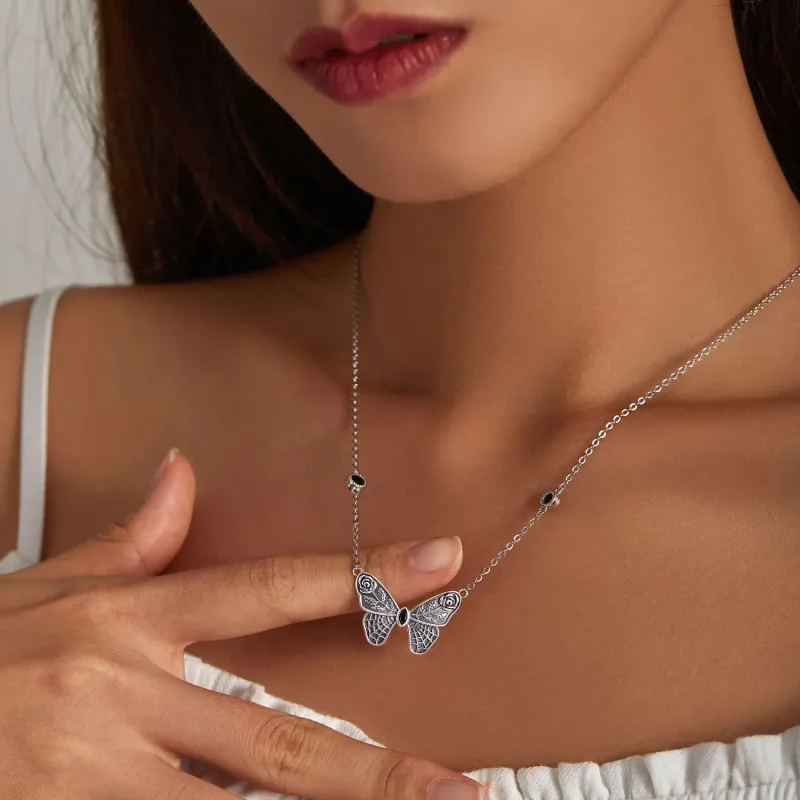 (zdjęcie do) Naszyjnik Typu Pandora retro motyl - BSN235 - Wyświetl 8