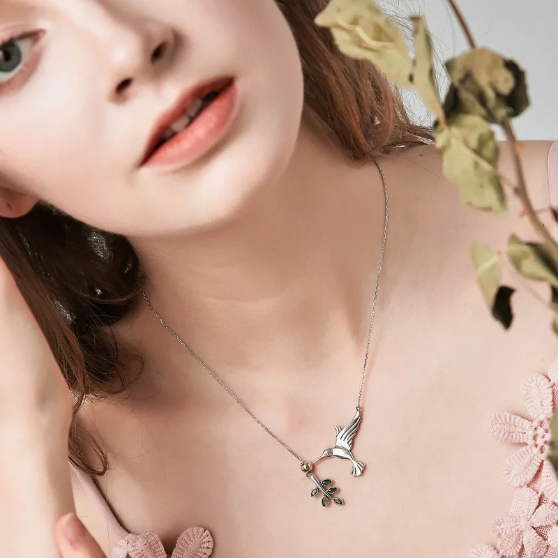 (zdjęcie do) Naszyjnik Typu Pandora z Pozdrowienia od kolibrów - SCN217 - Wyświetl 2