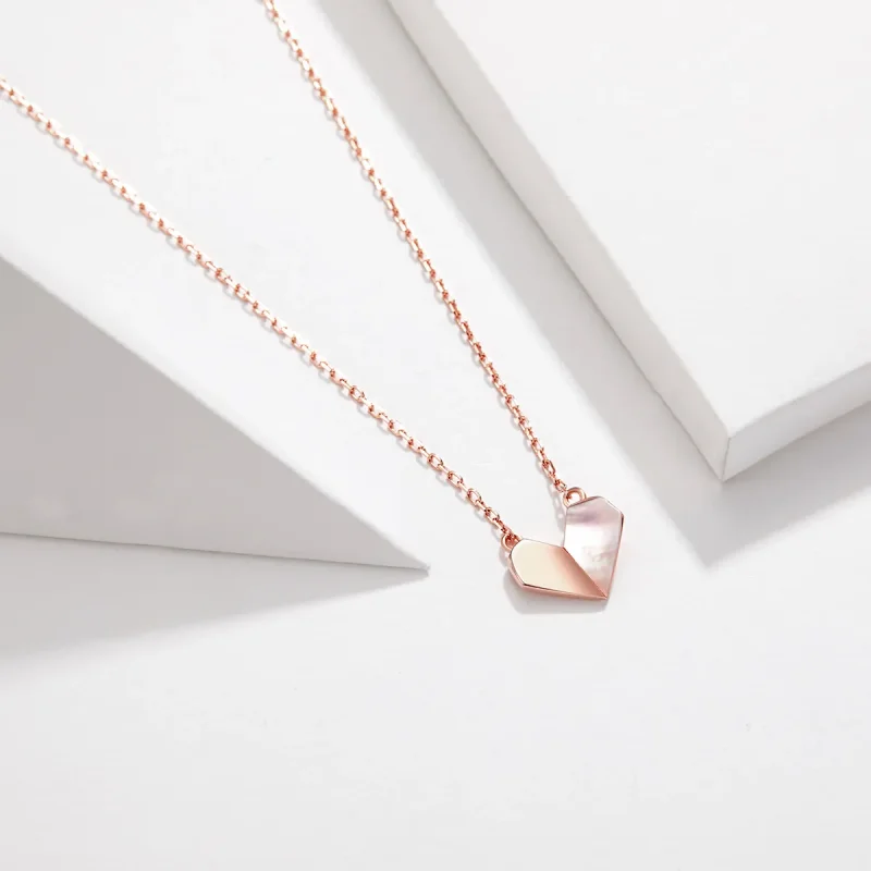 (zdjęcie do) Naszyjnik Typu Pandora z Serce origami - SCN330 - Wyświetl 2