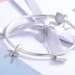Zawieszka Typu Pandora kokardka - SCC775