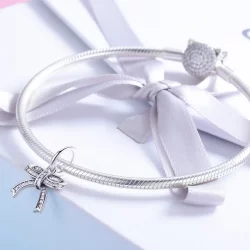 Zawieszka Typu Pandora kokardka - SCC775