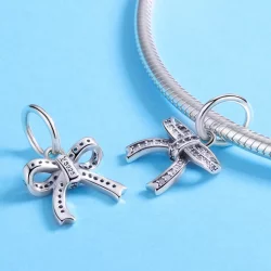 Zawieszka Typu Pandora kokardka - SCC775