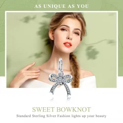 Zawieszka Typu Pandora kokardka - SCC775