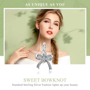 Zawieszka Typu Pandora kokardka - SCC775