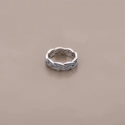 Sparkling Silver Braid Ring - Pandora PL