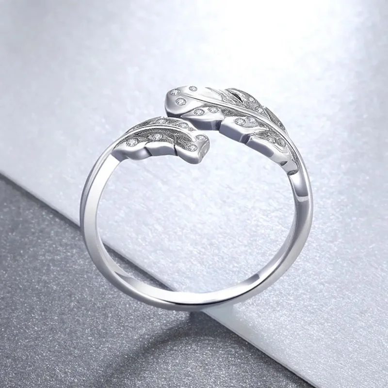 (zdjęcie do) Otwarte pierścienie Typu Pandora eleganckie liście - VSR155 - Wyświetl 2