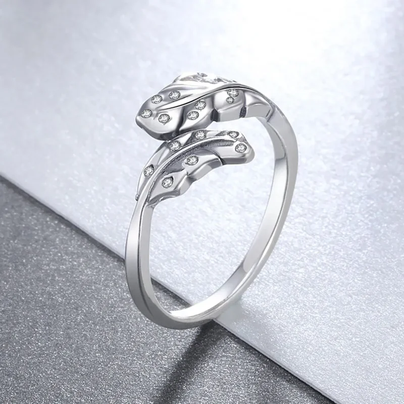 (zdjęcie do) Otwarte pierścienie Typu Pandora eleganckie liście - VSR155 - Wyświetl 3