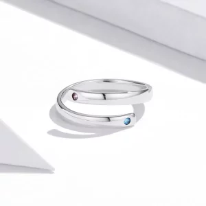 Otwarte pierścienie Typu Pandora Grawerowany podwójny - SCR747