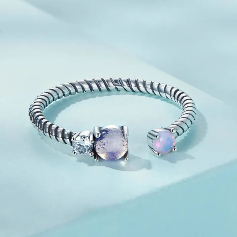 (zdjęcie do) Otwarte pierścienie Typu Pandora Klejnot Twist - SCR839 - Wyświetl 3
