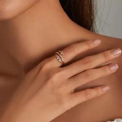 Otwarte pierścienie Typu Pandora Kręgi liści - SCR755