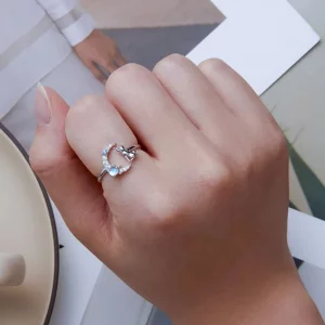 Otwarte pierścienie Typu Pandora Księżycowy Kot - BSR315