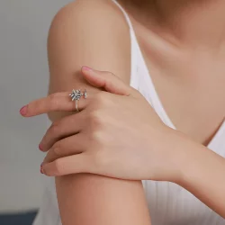 Otwarte pierścienie Typu Pandora Piękne płatki śniegu - BSR214