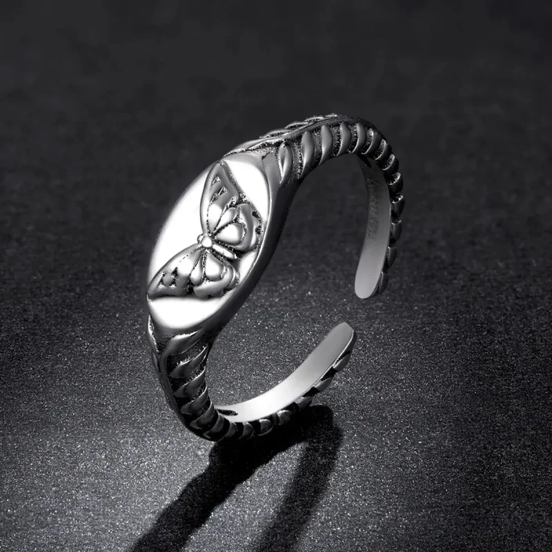 (zdjęcie do) Otwarte pierścienie Typu Pandora retro motyl - BSR200 - Wyświetl 5