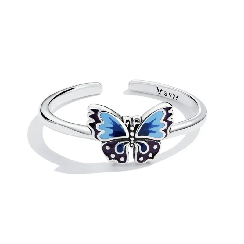 (zdjęcie do) Otwarte pierścienie Typu Pandora retro motyl - SCR802 - Wyświetl 3