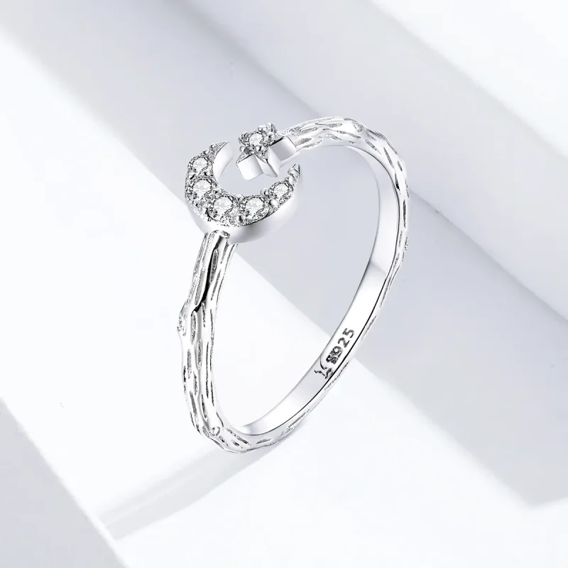 (zdjęcie do) Otwarte pierścienie Typu Pandora Vintage gwiazda księżyc - SCR638 - Wyświetl 2