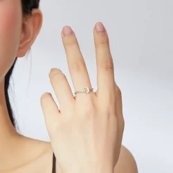 Otwarte pierścienie Typu Pandora Vintage gwiazda księżyc - SCR638