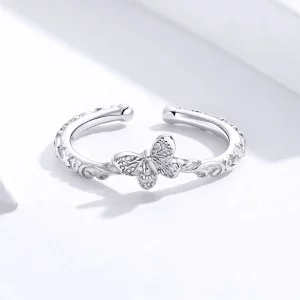 Otwarte pierścienie Typu Pandora Vintage wzorzysty motyl - SCR634