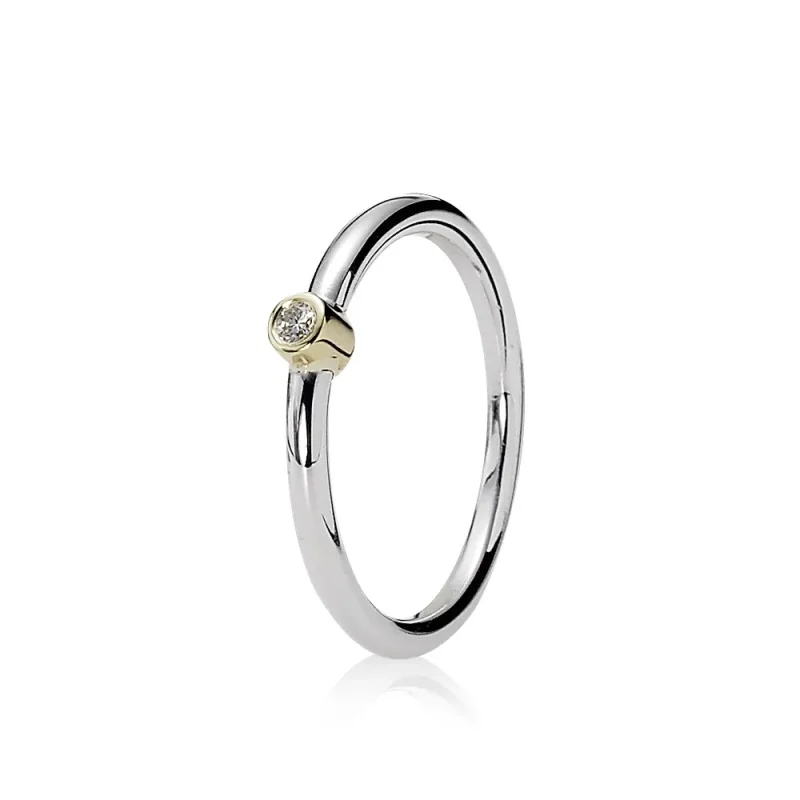 (zdjęcie do) Morning Star, Silver ring, 14k, 0.03ct TW h/vs diamond - 190213D - Pierścionki PANDORA