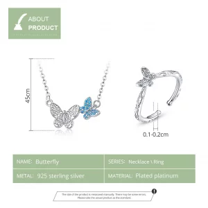 Zestaw biżuterii Dwutonową Motyl - SET007