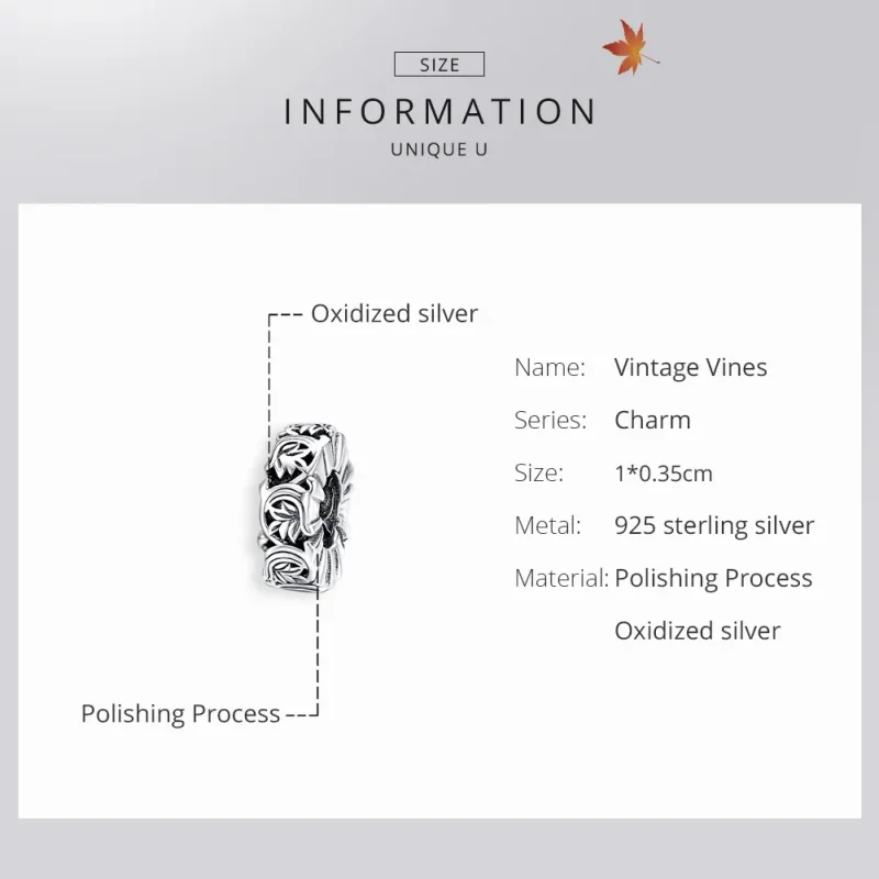 (zdjęcie do) Separator Typu Pandora Vintage winorośle - SCC1601 - Wyświetl 6