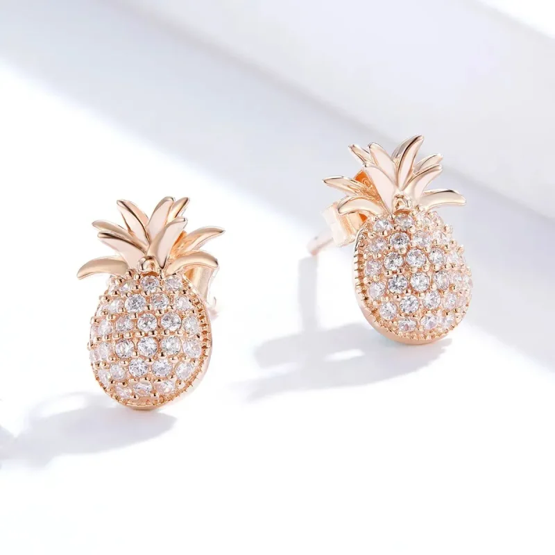 (zdjęcie do) Kolczyki sztyfty Typu Pandora Ananas - SCE803 - Wyświetl 3