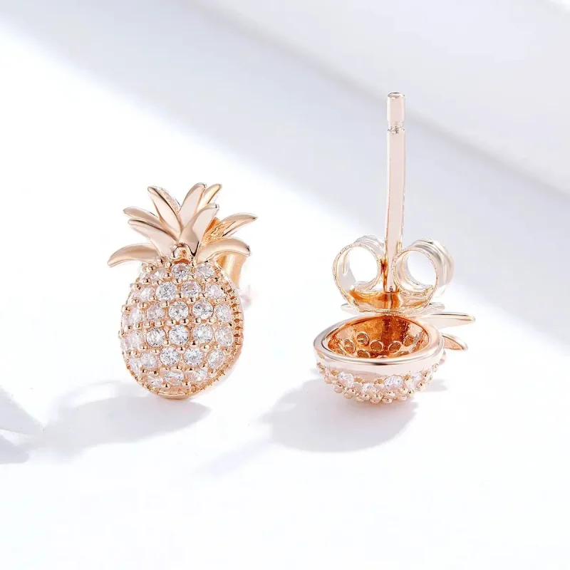 (zdjęcie do) Kolczyki sztyfty Typu Pandora Ananas - SCE803 - Wyświetl 4