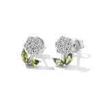 Kolczyki sztyfty Typu Pandora delikatne kwiaty - BSE592-WH