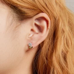 Kolczyki sztyfty Typu Pandora delikatne kwiaty - BSE592-WH