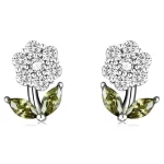 Kolczyki sztyfty Typu Pandora delikatne kwiaty - BSE592-WH