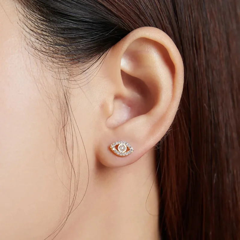 (zdjęcie do) Kolczyki sztyfty Typu Pandora diabelskie oko - BSE518 - Wyświetl 6
