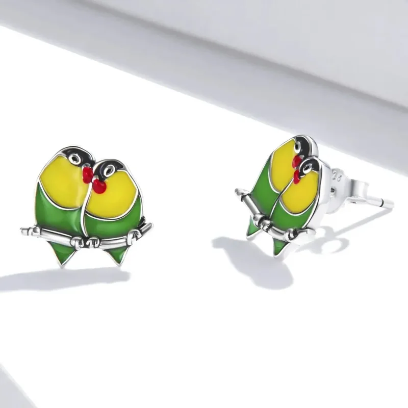 (zdjęcie do) Kolczyki sztyfty Typu Pandora Dwie Oriole - SCE1278 - Wyświetl 4