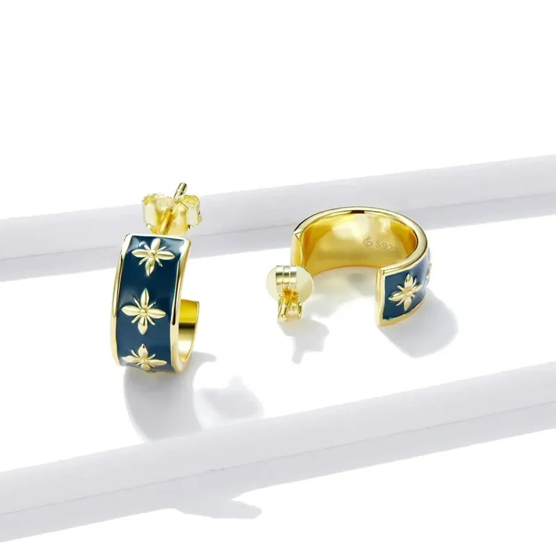 (zdjęcie do) Kolczyki sztyfty Typu Pandora Elegancka orchidea - BSE428 - Wyświetl 2