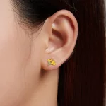 Kolczyki sztyfty Typu Pandora Jesień - Ginkgo Biloba - SCE1247