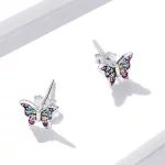 Kolczyki sztyfty Typu Pandora kolorowy motyl - BSE514
