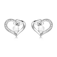 Kolczyki sztyfty Typu Pandora Koraliki Love Shell — proste - BSE550-A