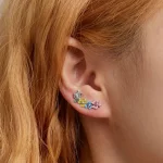 Kolczyki sztyfty Typu Pandora Kwiat motyla - SCE1393