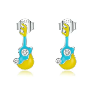 Kolczyki sztyfty Typu Pandora mała gitara - SCE1217