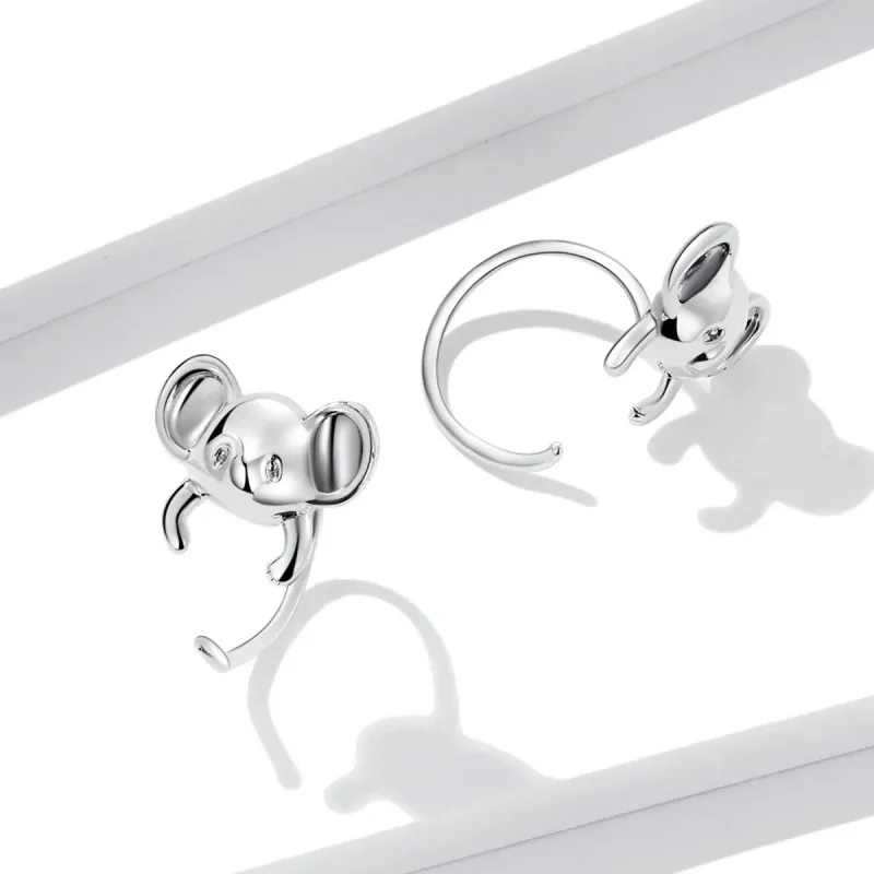 (zdjęcie do) Kolczyki sztyfty Typu Pandora Mini Koala - BSE566 - Wyświetl 2