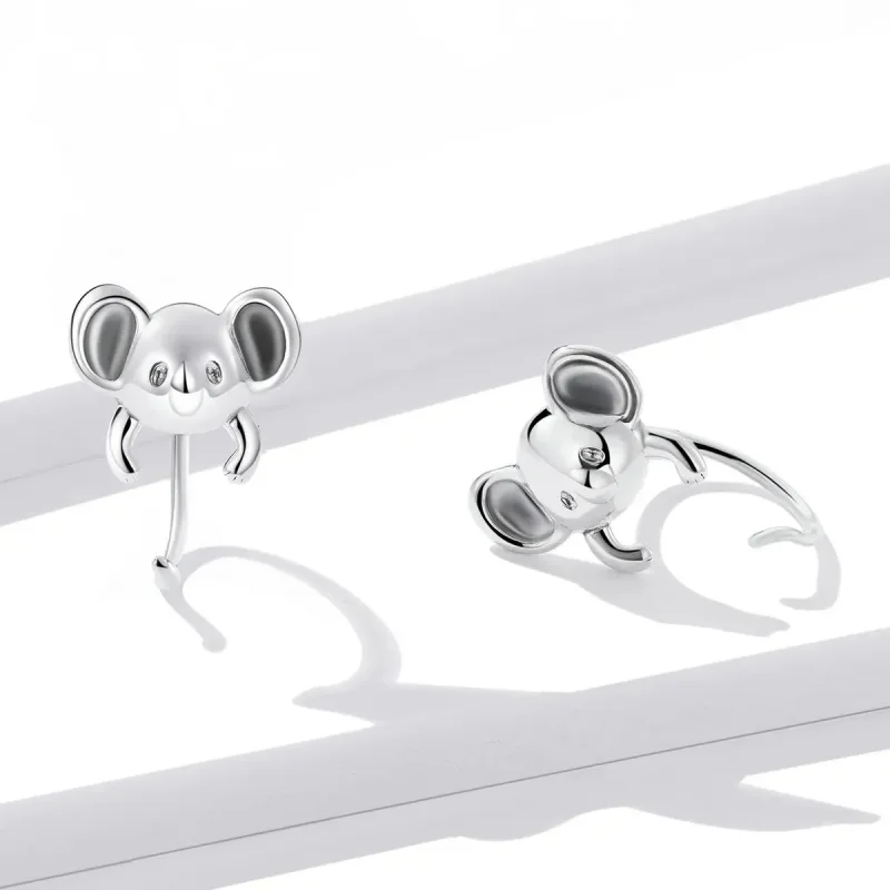 (zdjęcie do) Kolczyki sztyfty Typu Pandora Mini Koala - BSE566 - Wyświetl 3