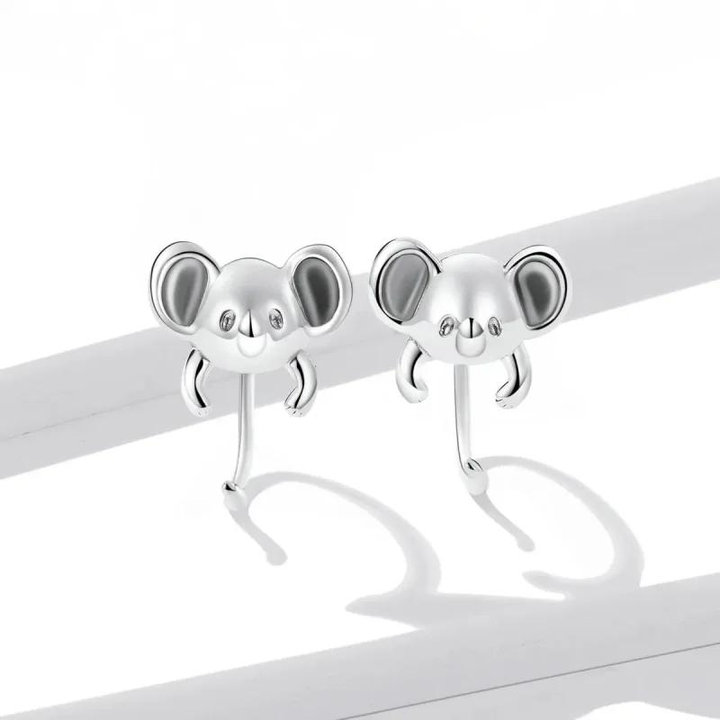 (zdjęcie do) Kolczyki sztyfty Typu Pandora Mini Koala - BSE566 - Wyświetl 4