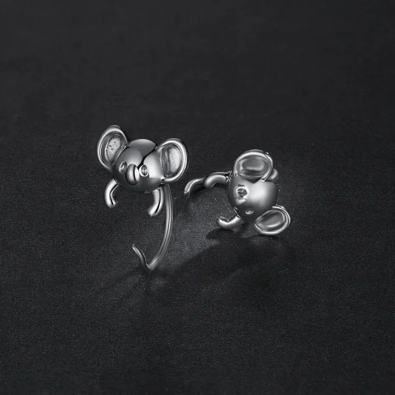 (zdjęcie do) Kolczyki sztyfty Typu Pandora Mini Koala - BSE566 - Wyświetl 5
