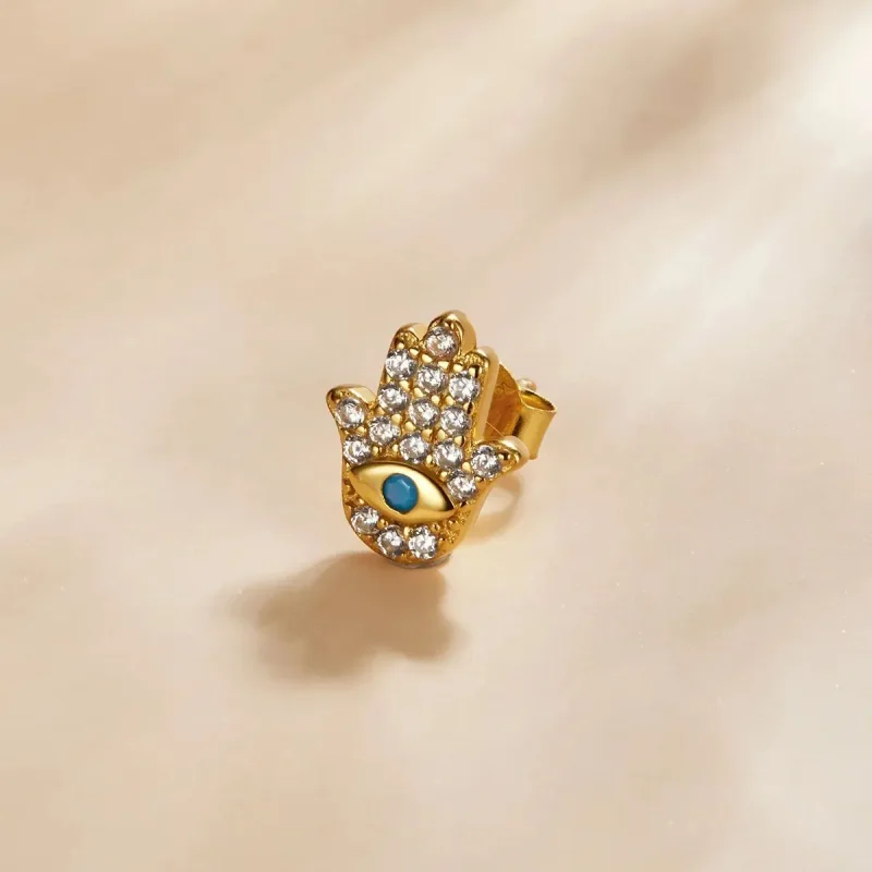 (zdjęcie do) Kolczyki sztyfty Typu Pandora Mystic Spain - Szczęśliwe ręce - SCE1139 - Wyświetl 3
