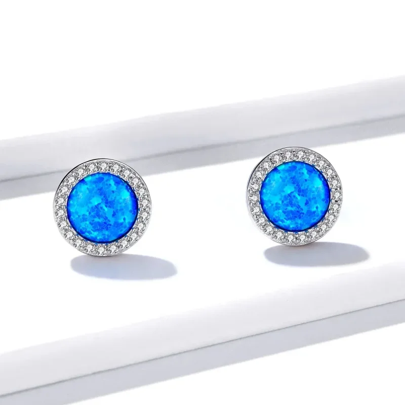 (zdjęcie do) Kolczyki sztyfty Typu Pandora prosty opal - BSE467 - Wyświetl 2