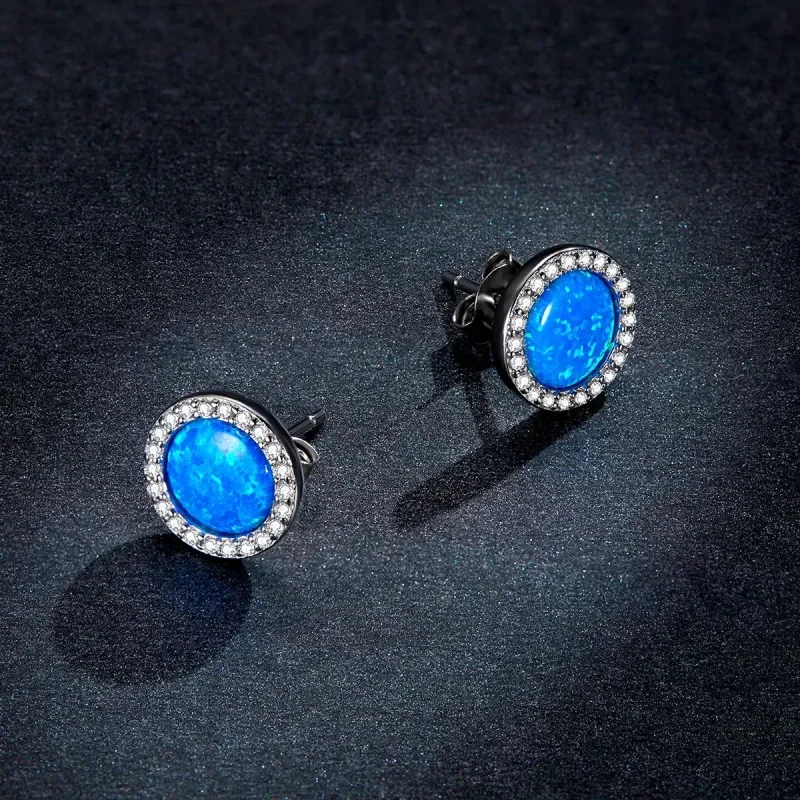 (zdjęcie do) Kolczyki sztyfty Typu Pandora prosty opal - BSE467 - Wyświetl 5