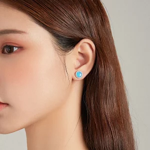 Kolczyki sztyfty Typu Pandora prosty opal - BSE467