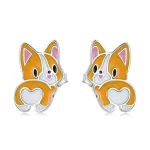 Kolczyki sztyfty Typu Pandora Słodki Corgi - SCE1281