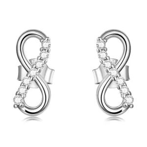Kolczyki sztyfty Typu Pandora Symbol nieskończoności - połysk - BSE543