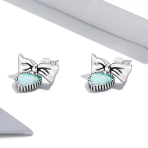 Kolczyki sztyfty Typu Pandora Łuk Opalowego Serca - SCE1374