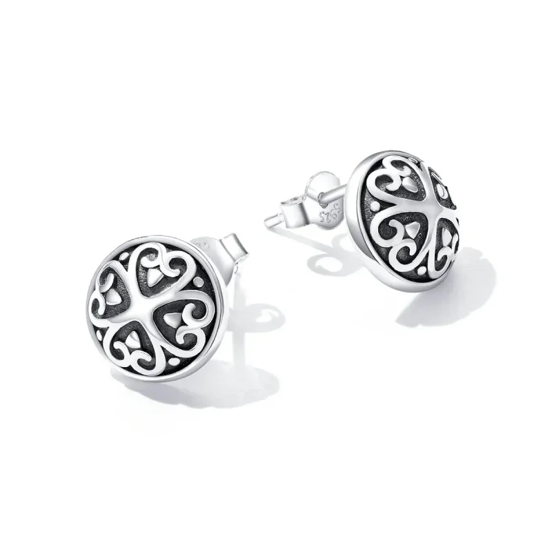 (zdjęcie do) Kolczyki sztyfty Typu Pandora wzór retro - SCE1396 - Wyświetl 3