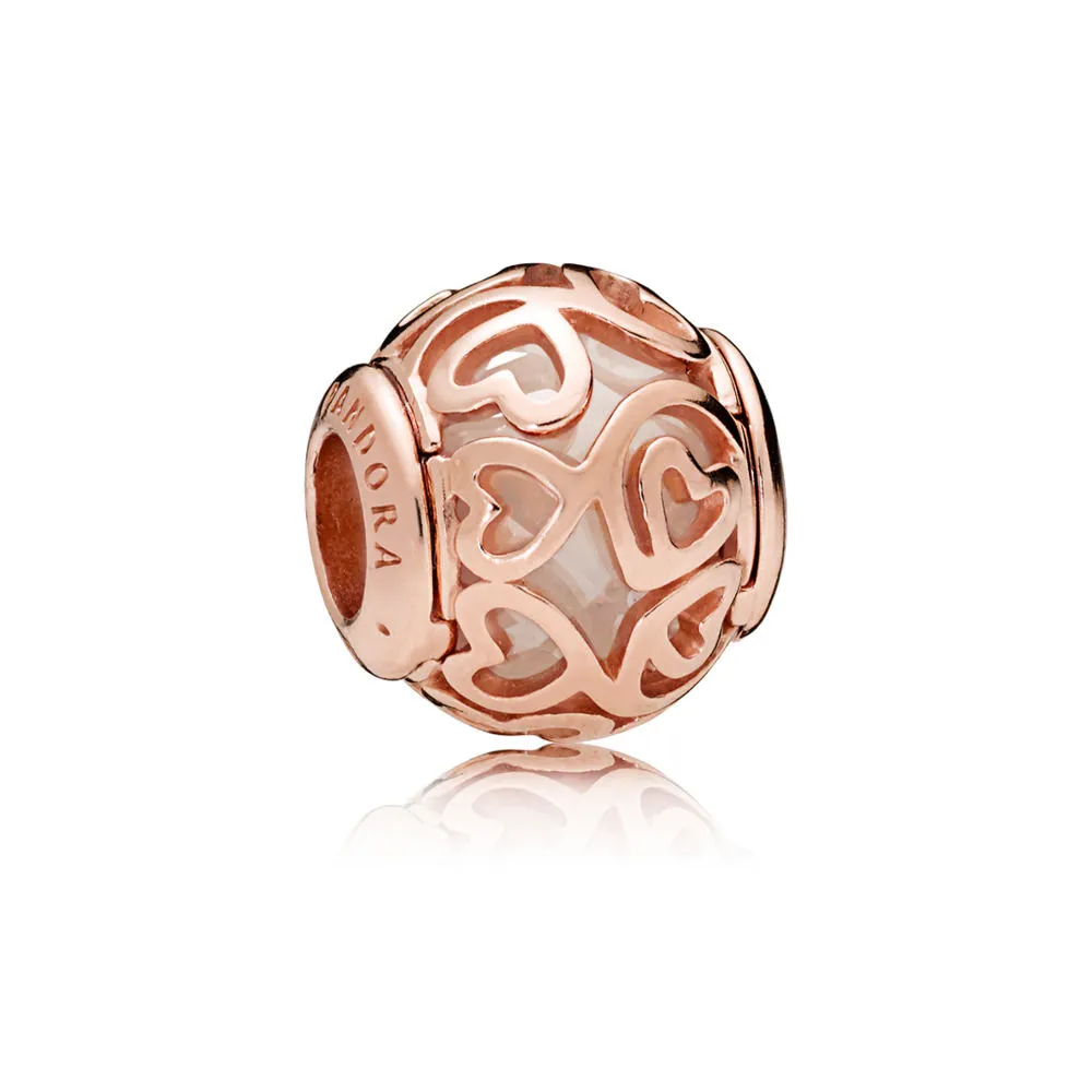 Charms Serca Filigranowe, PANDORA Rose